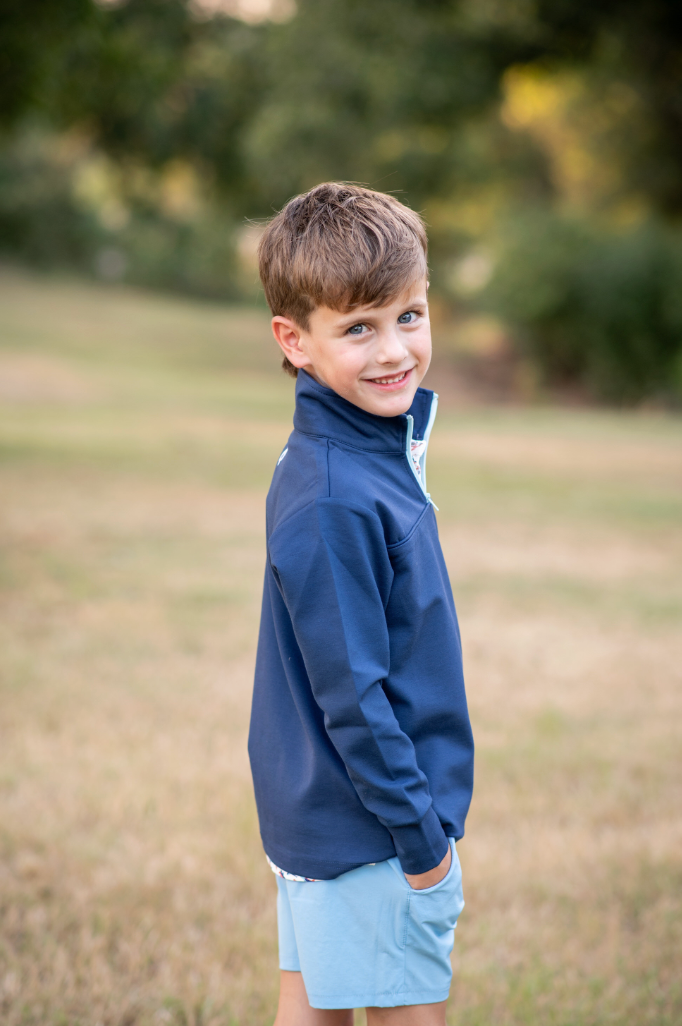 Navy 1/4 Zip Performance Pullover