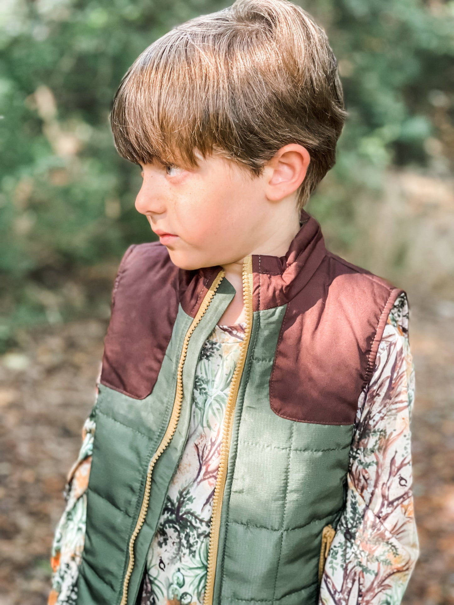Army Green and Brown Vest