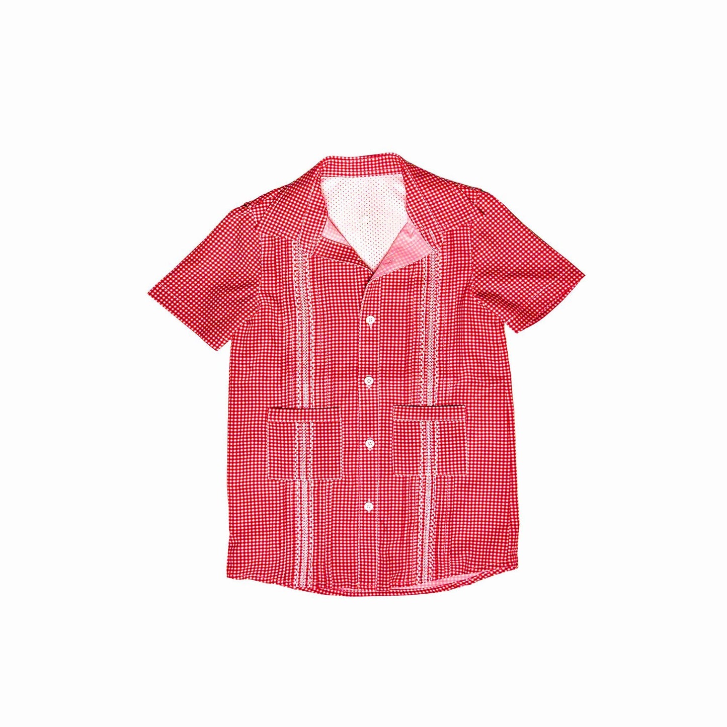 Guayabera - Classic Red & White Gameday Gingham Dress