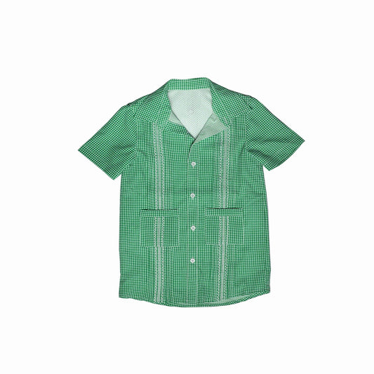 Guayabera - Classic Green & White Gingham Dress