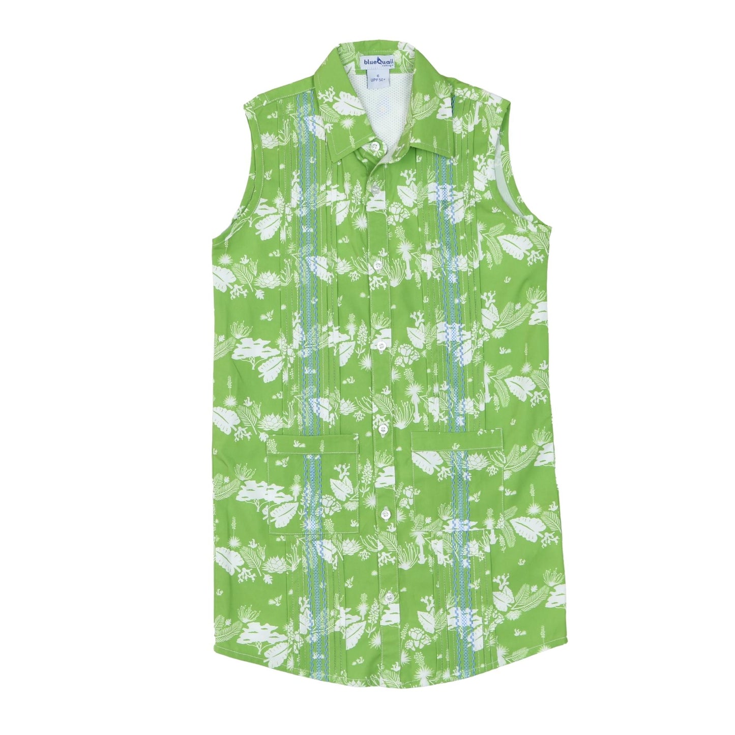 Guayabera - Tropical Stripe Sleeveless Dress