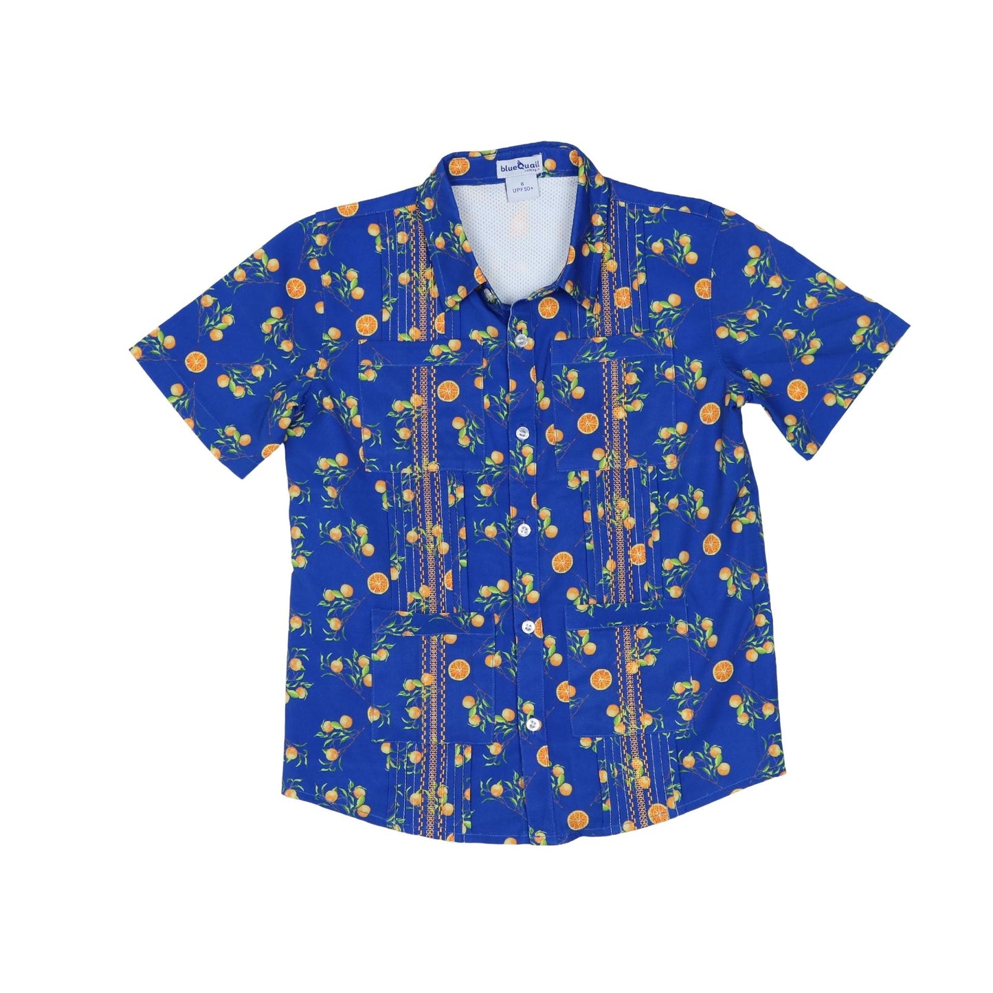 Guayabera - Citrus Lattice Short Sleeve Shirt