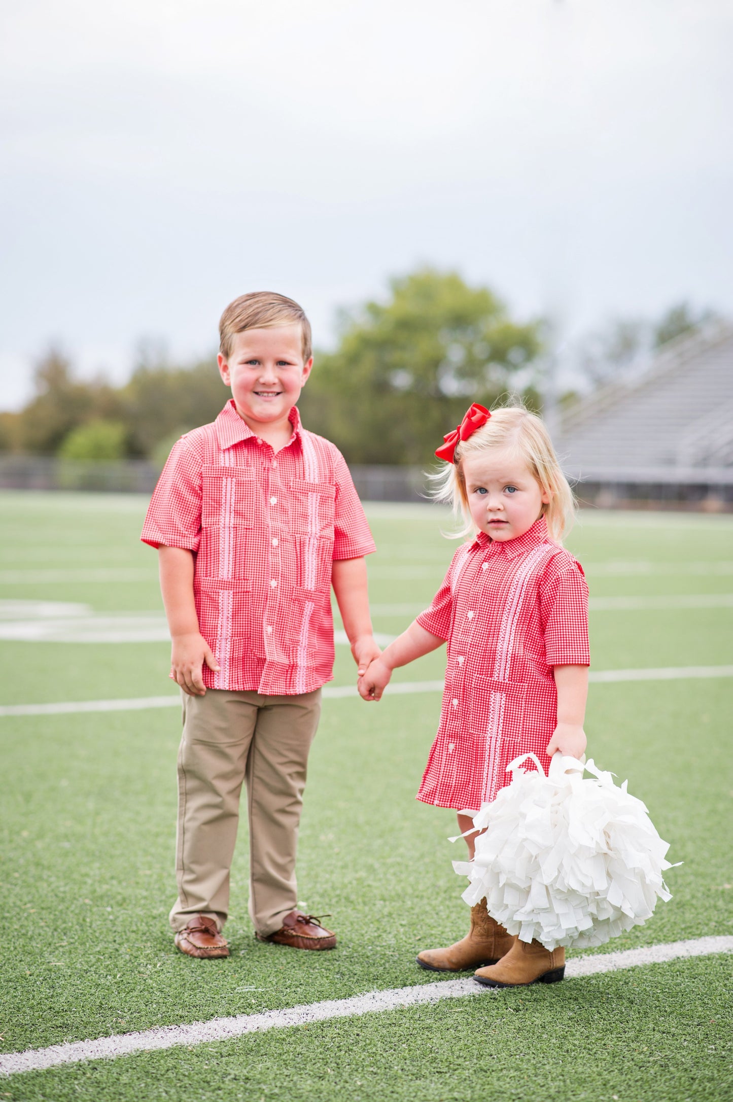 Guayabera - Classic Red & White Gameday Gingham Dress