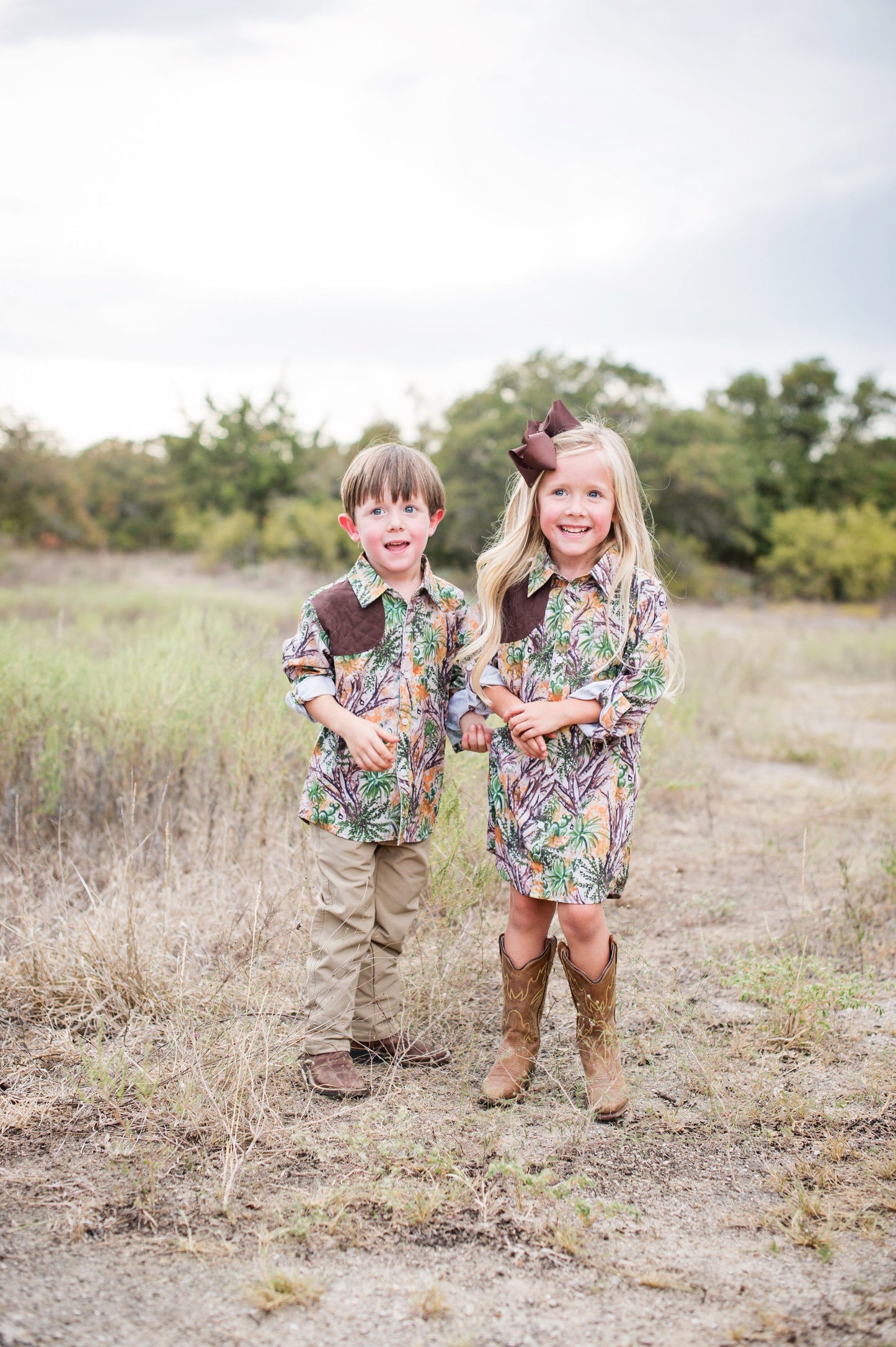 Cactus Camo & Brown Long Sleeve Shirt