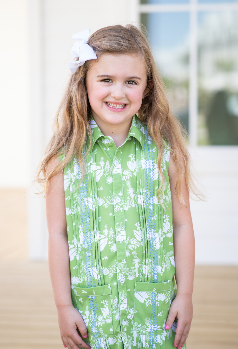 Guayabera - Tropical Stripe Sleeveless Dress