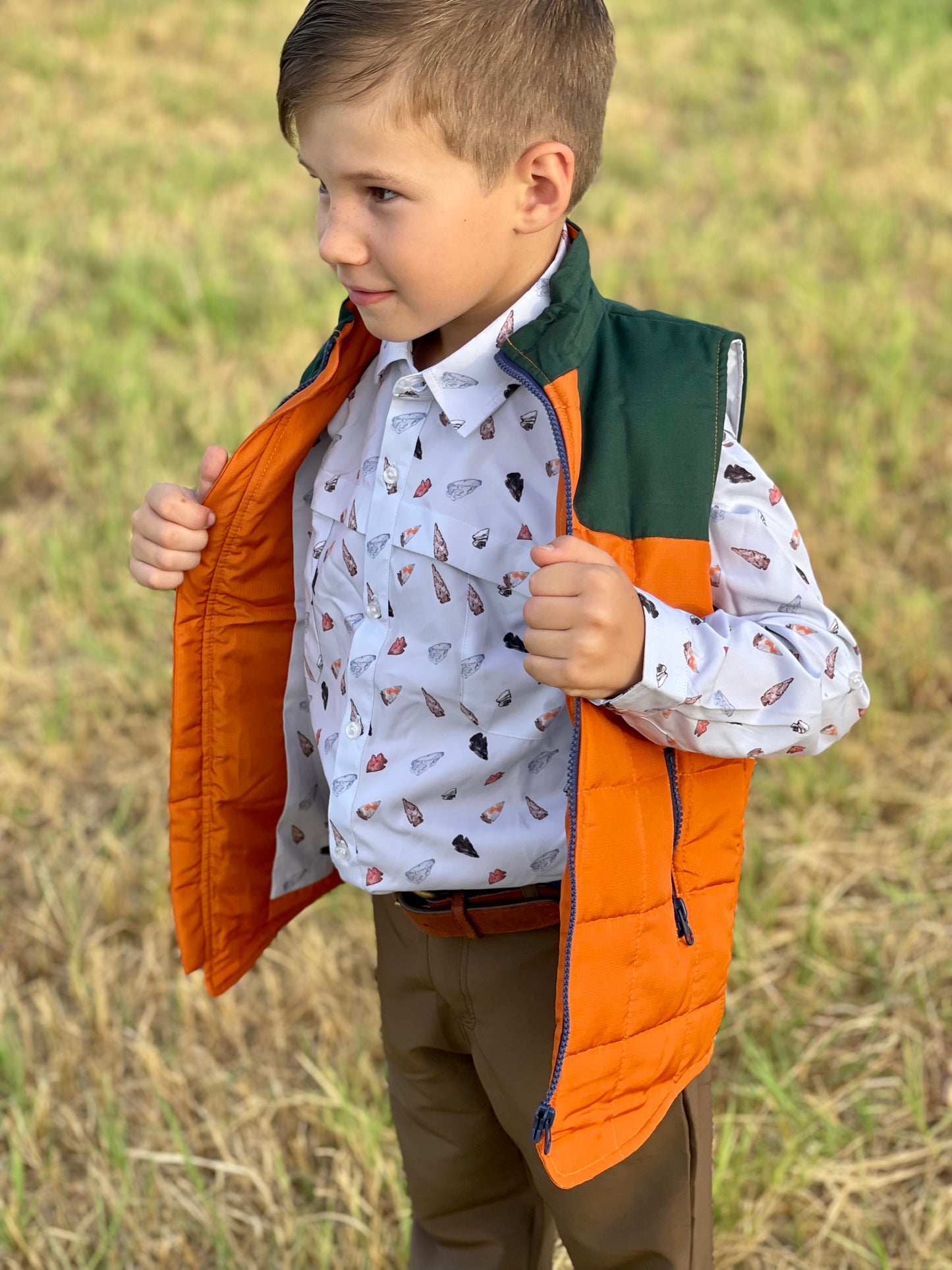 Orange and Green Vest