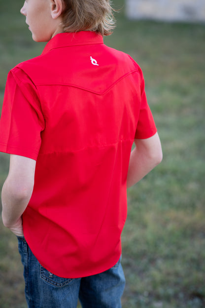 Gameday Red Pearl Snap Short Sleeve Shirt