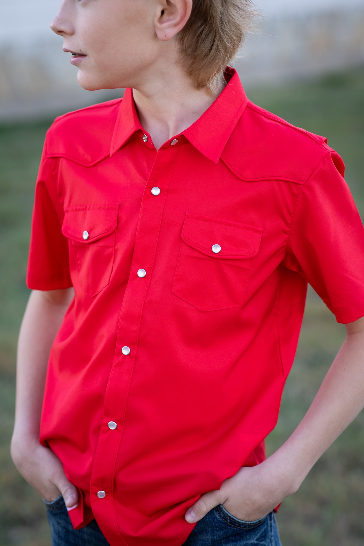 Gameday Red Pearl Snap Short Sleeve Shirt