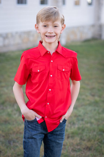 Gameday Red Pearl Snap Short Sleeve Shirt