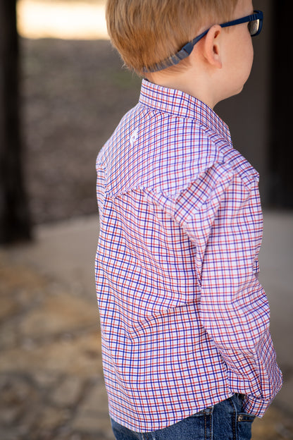 Trinity Plaid Pearl Snap Long Sleeve Shirt