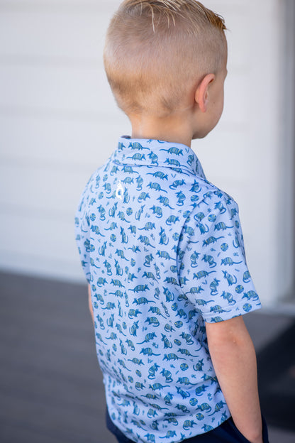 Chambray Dillo Polo Short Sleeve Shirt