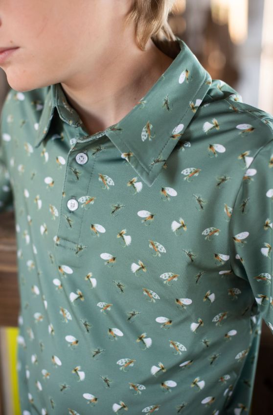 Fly Fishing Polo Short Sleeve Shirt
