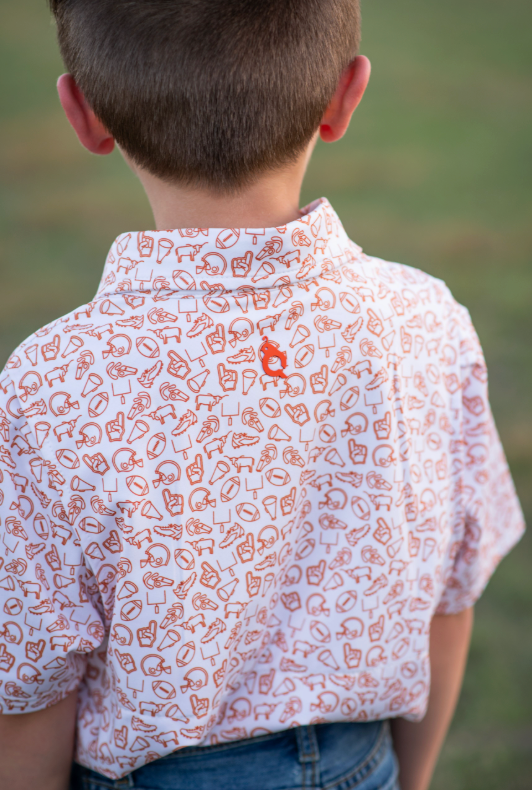 Kickoff Burnt Orange Polo Short Sleeve Shirt