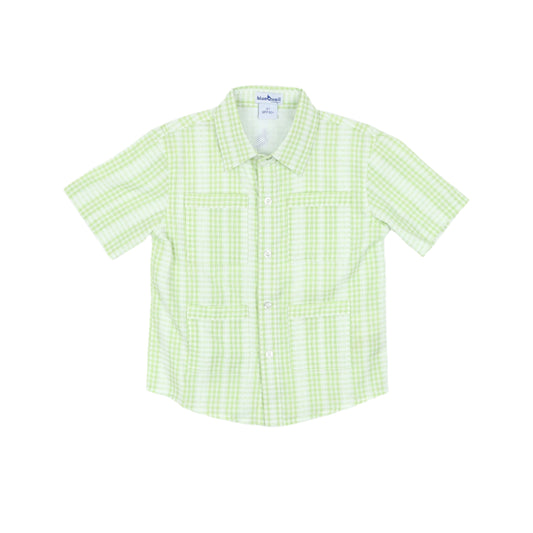 Guayabera - Green Plaid Short Sleeve Shirt