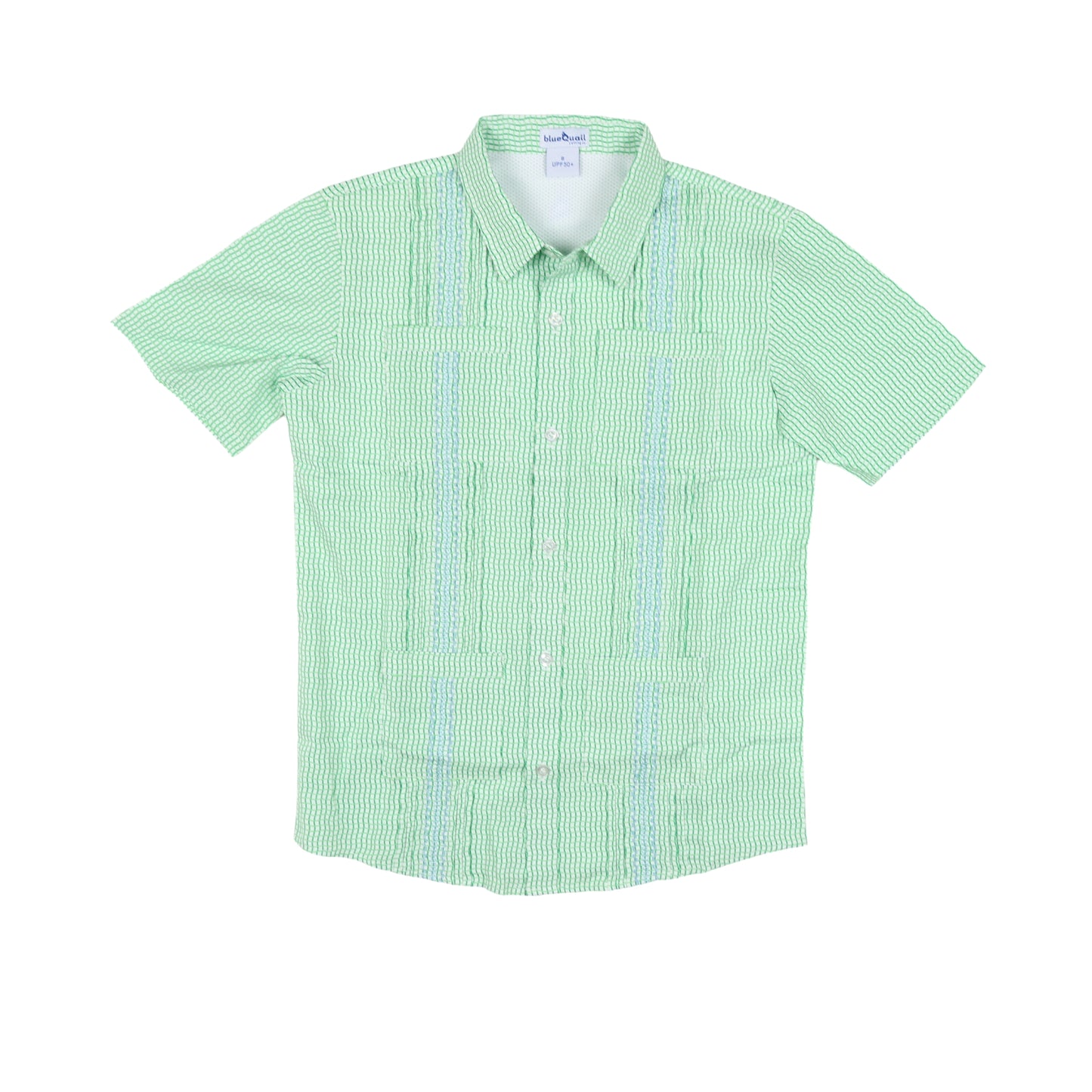 Guayabera - Jade Apple Wave Check Short Sleeve Shirt