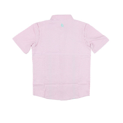 Guayabera - Pink Mint Wave Check Short Sleeve Shirt