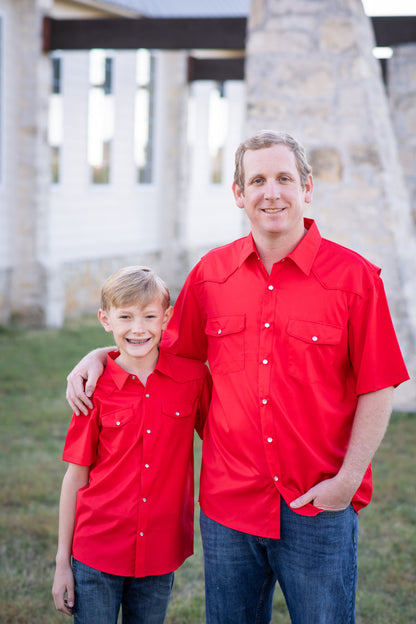 Gameday Red Pearl Snap Short Sleeve Shirt