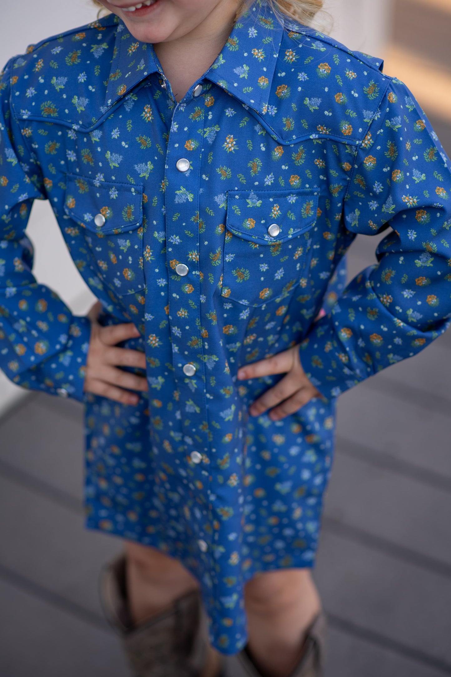 Estacado Pearl Snap Long Sleeve Dress