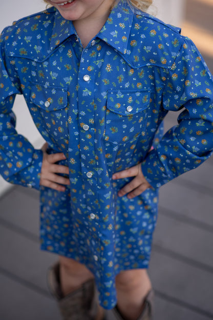 Estacado Pearl Snap Long Sleeve Dress