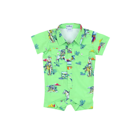 Cattle Drive Pearl Snap Romper