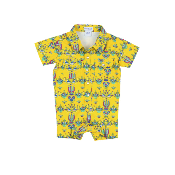 Desert Garden Pearl Snap Romper Everyday Collection BlueQuail