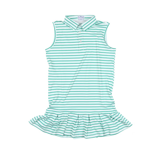 Emerald Stripe Polo Sleeveless Dress