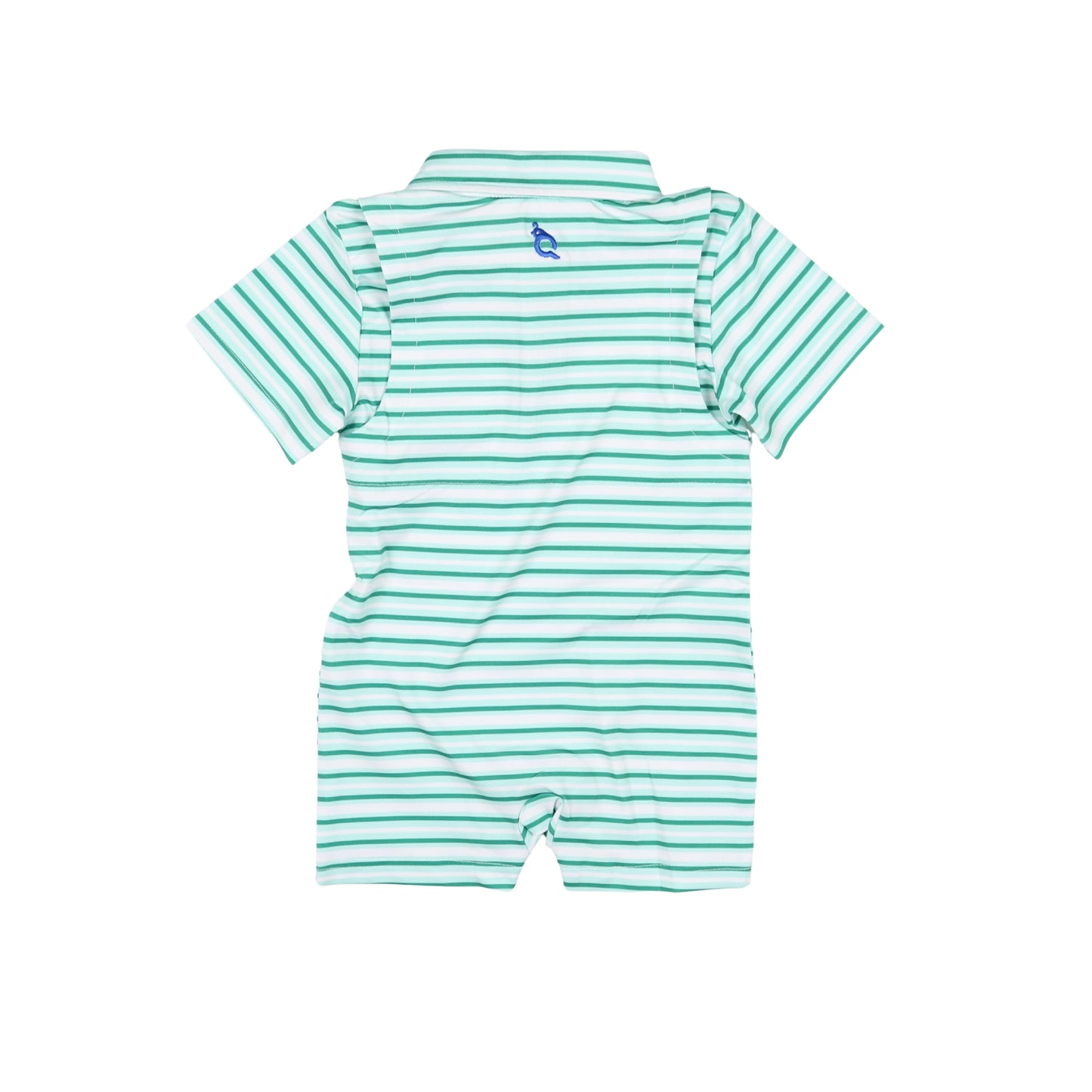 Emerald Stripe Polo Short Sleeve Romper