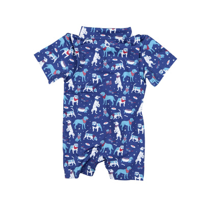 Yankee Doodle Dogs Polo Short Sleeve Romper