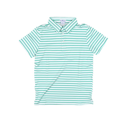 Emerald Stripe Polo Short Sleeve Shirt