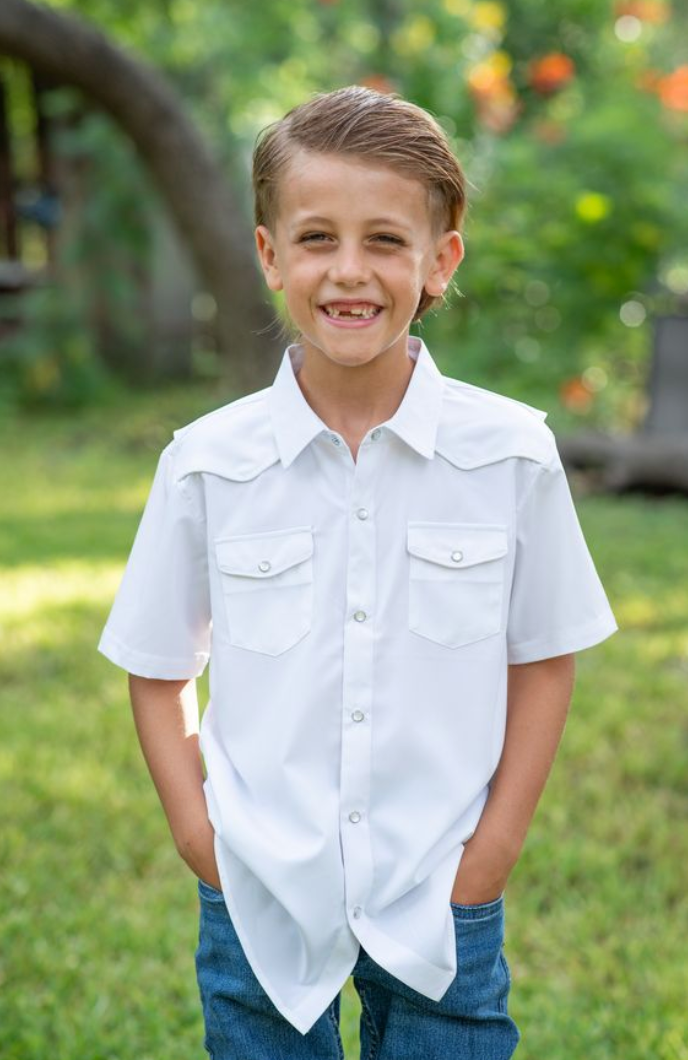 Gameday White Pearl Snap Short Sleeve Shirt | BlueQuail Clothing Co. 2T Gameday White Pearl Snap Short Sleeve Shirt | BlueQuail Clothing Co. 2T