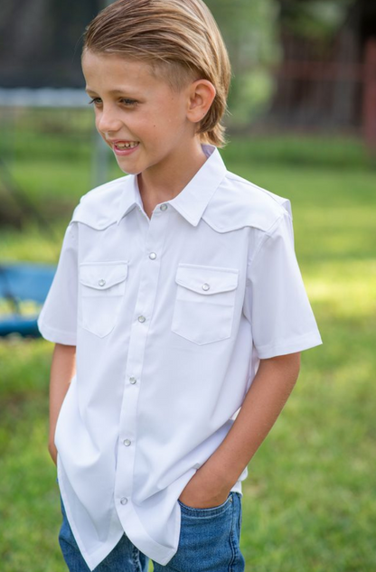 Gameday White Pearl Snap Short Sleeve Shirt