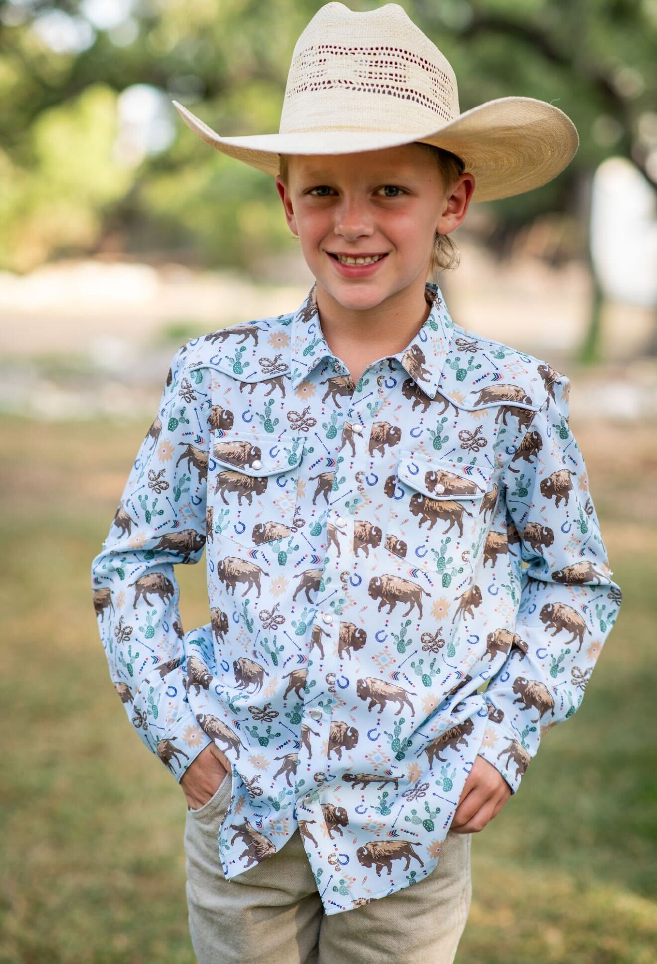 Western Buffalo Pearl Snap Long Sleeve Shirt