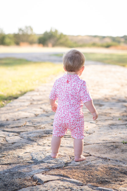 Kickoff Red Polo Short Sleeve Romper