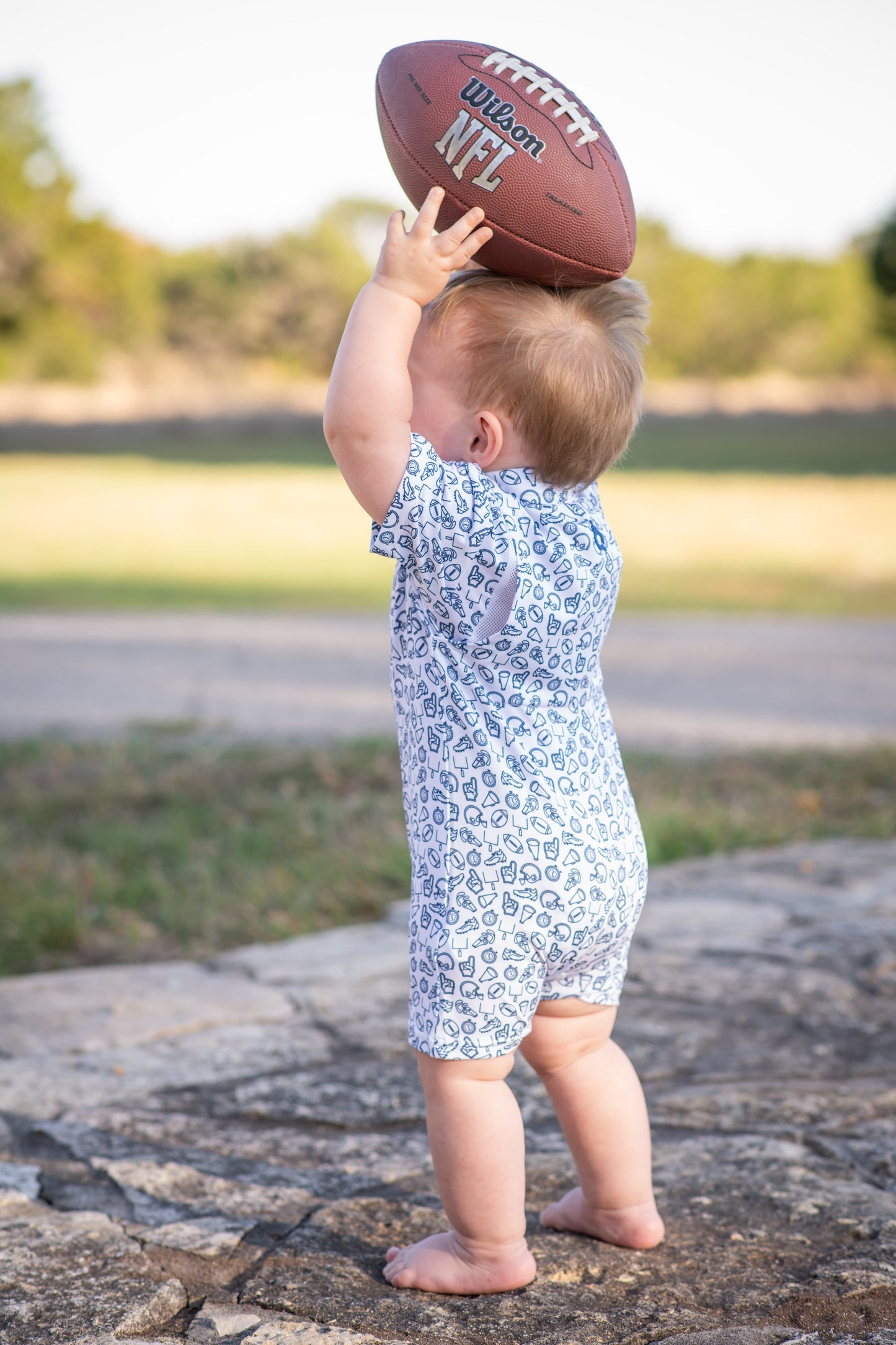 Kickoff Navy Polo Short Sleeve Romper
