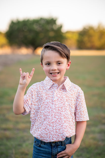 Kickoff Burnt Orange Polo Short Sleeve Shirt