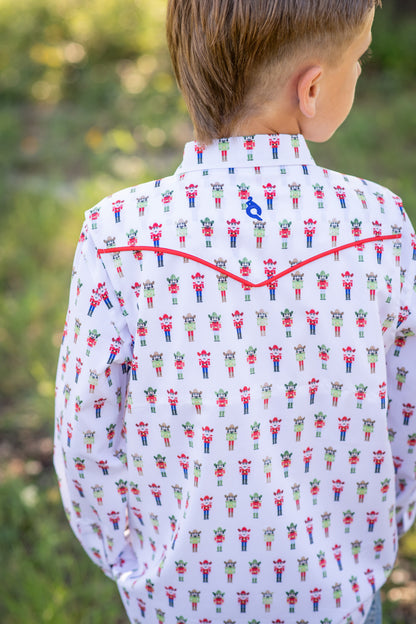 Nutcrackers Pearl Snap Long Sleeve Shirt