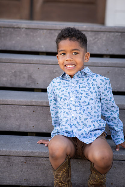Chambray Dillo Long Sleeve Shirt