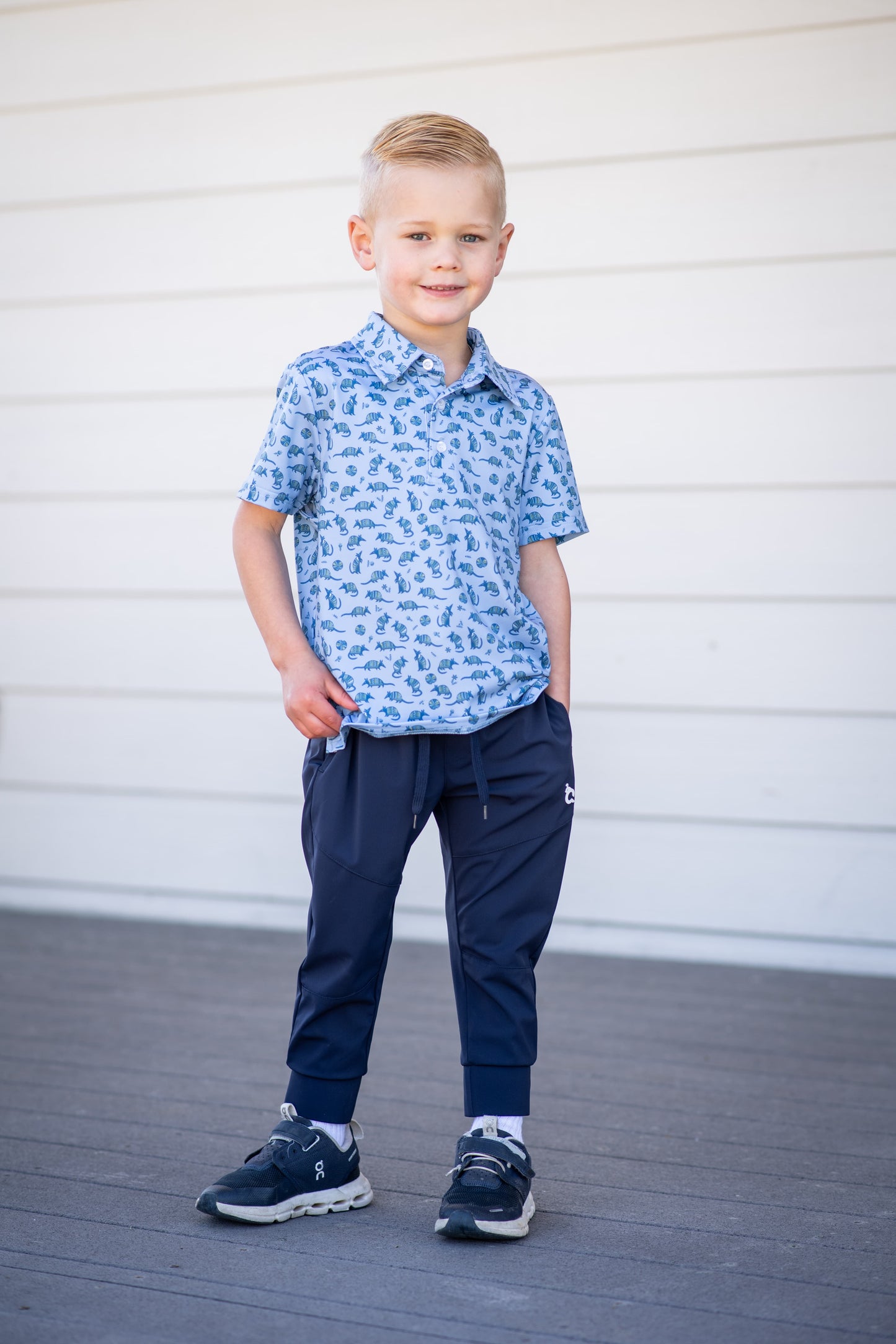 Chambray Dillo Polo Short Sleeve Shirt