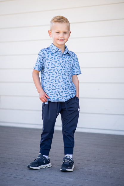 Chambray Dillo Polo Short Sleeve Shirt