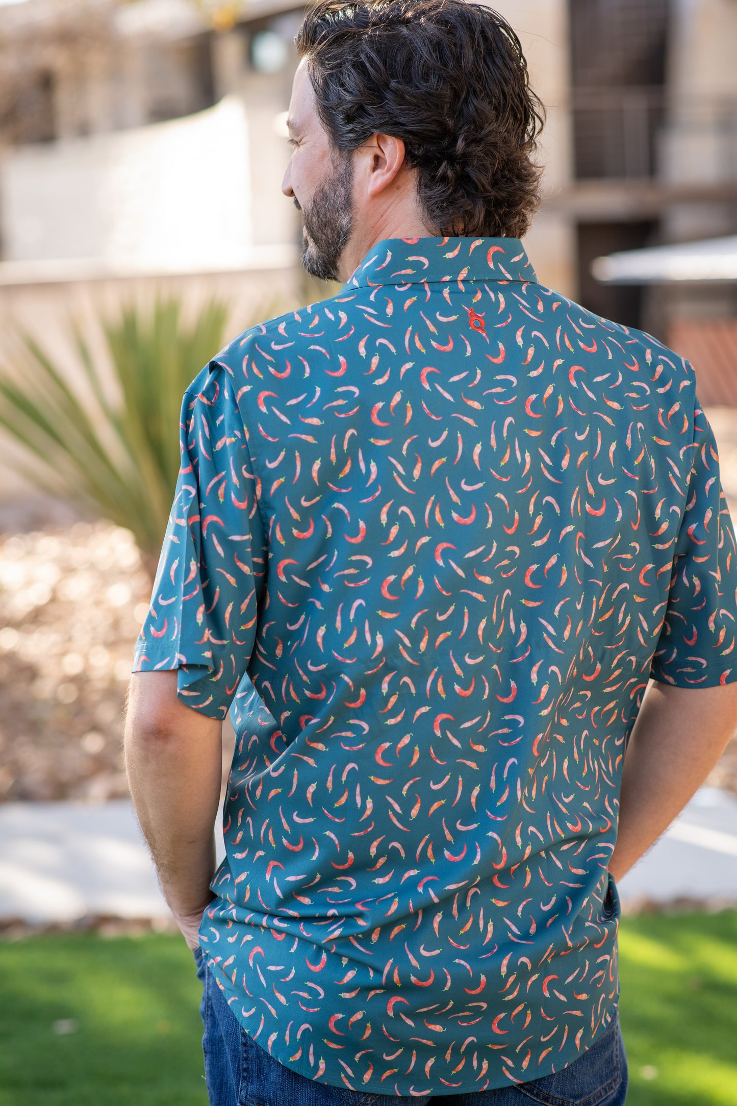 Men’s - Guayabera - Chili Peppers Short Sleeve Shirt