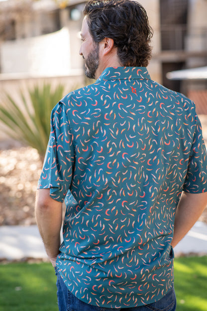 Men’s - Guayabera - Chili Peppers Short Sleeve Shirt