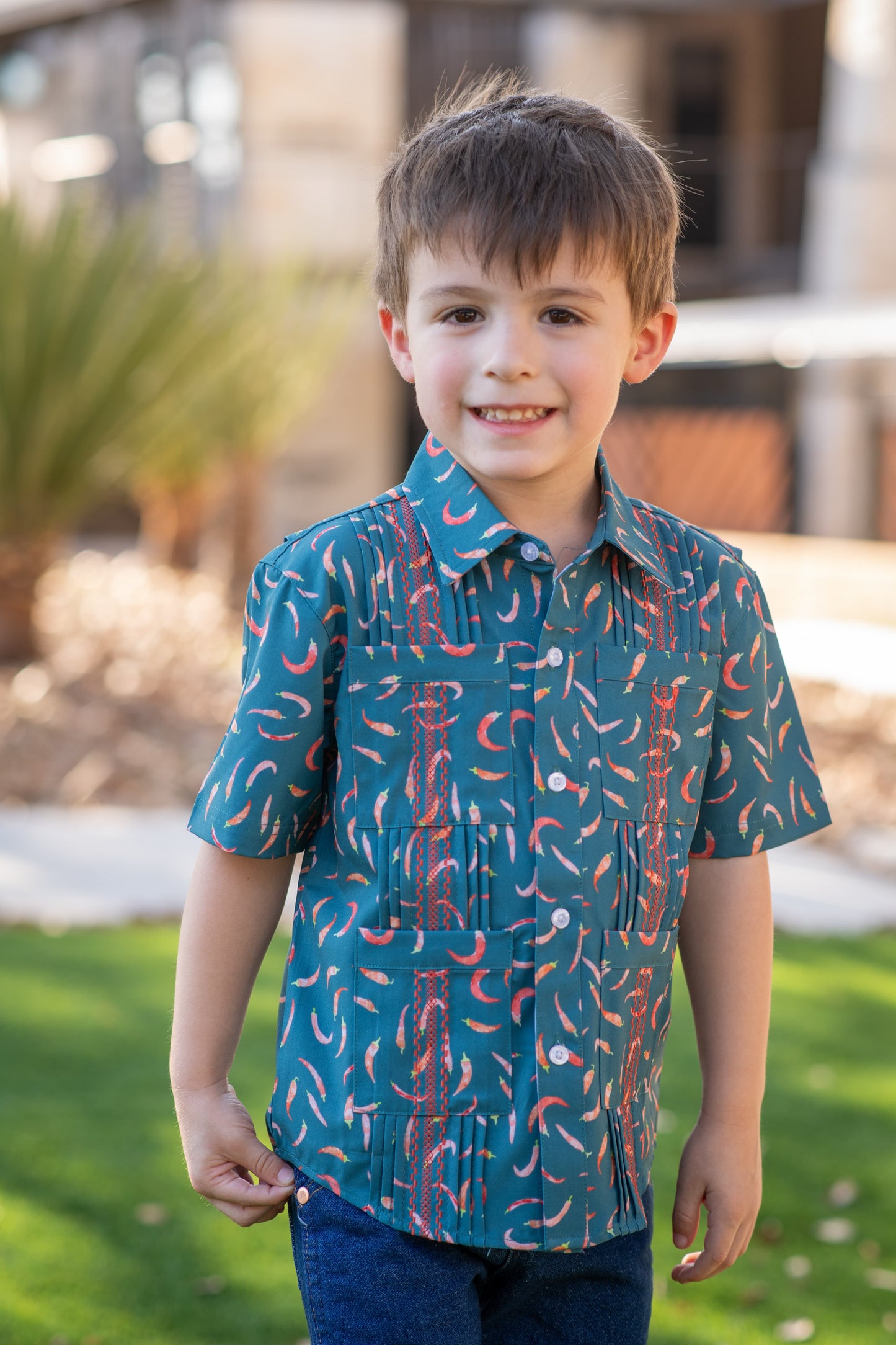 Guayabera - Chili Peppers Short Sleeve Shirt