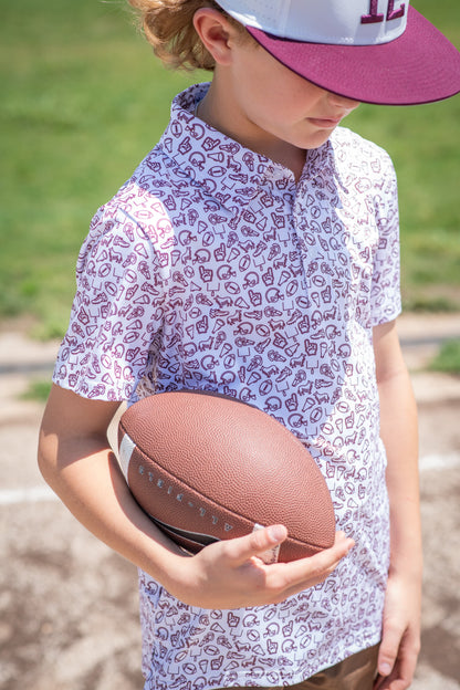 Kickoff Maroon Polo Short Sleeve Shirt