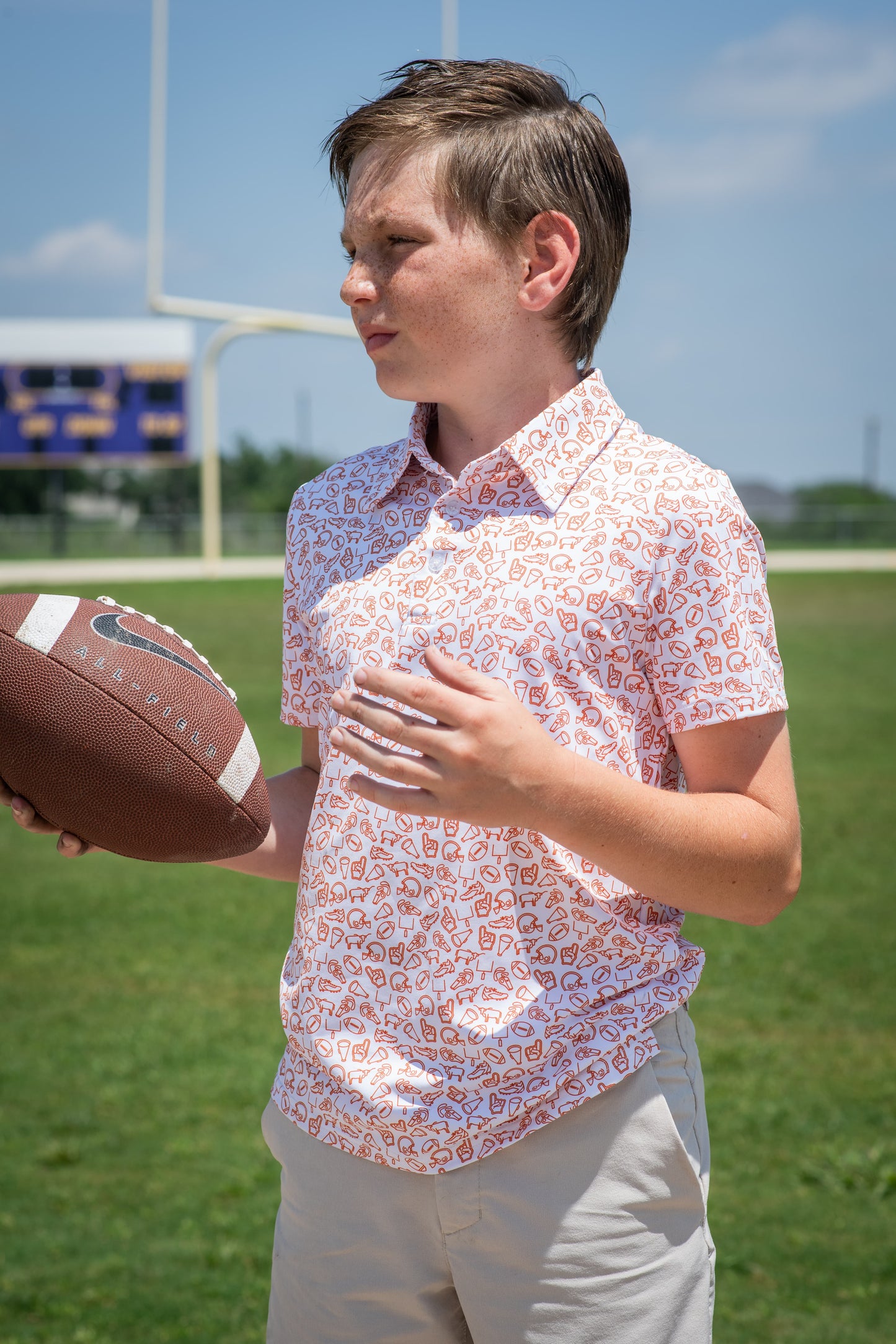 Kickoff Burnt Orange Polo Short Sleeve Shirt