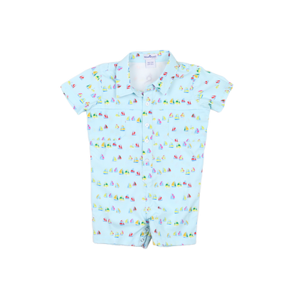 Boat Race Short Sleeve Romper
