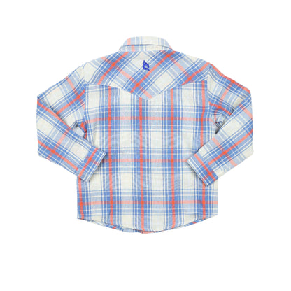 All American Plaid Pearl Snap Long Sleeve Flannel Shirt