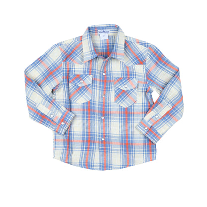All American Plaid Pearl Snap Long Sleeve Flannel Shirt