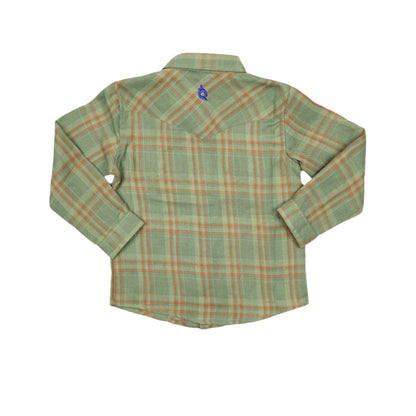 Deer Camp Plaid Pearl Snap Long Sleeve Flannel Shirt