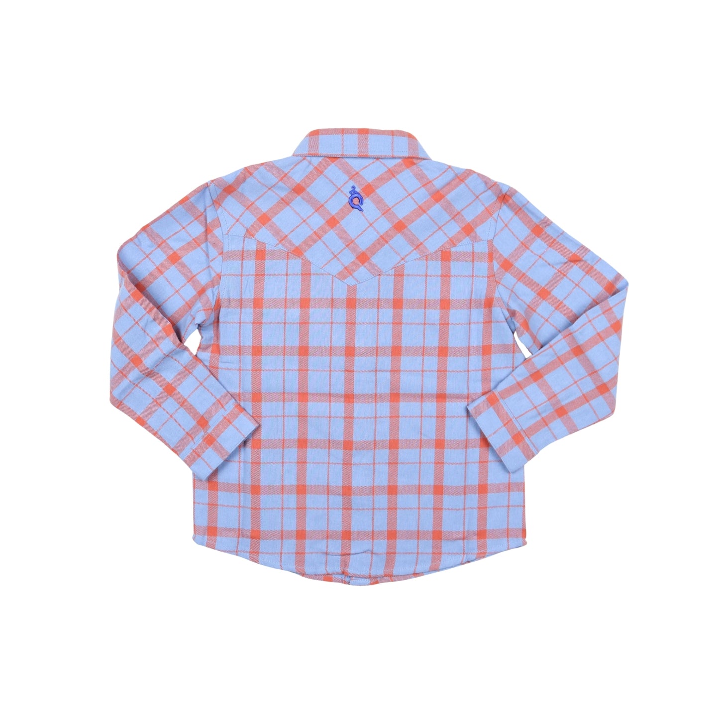 Red & Blue Plaid Flannel Pearl Snap Long Sleeve Shirt