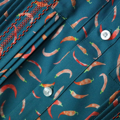 Men’s - Guayabera - Chili Peppers Short Sleeve Shirt